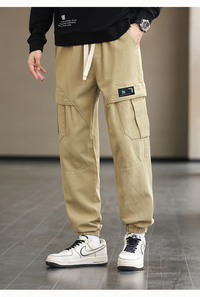 Pantalones de carga hombres 2023 nuevo otoño marca de moda juvenil holgada versátil pies de túnica para hombres tamaño grande pantalones casuales para hombres pic 33