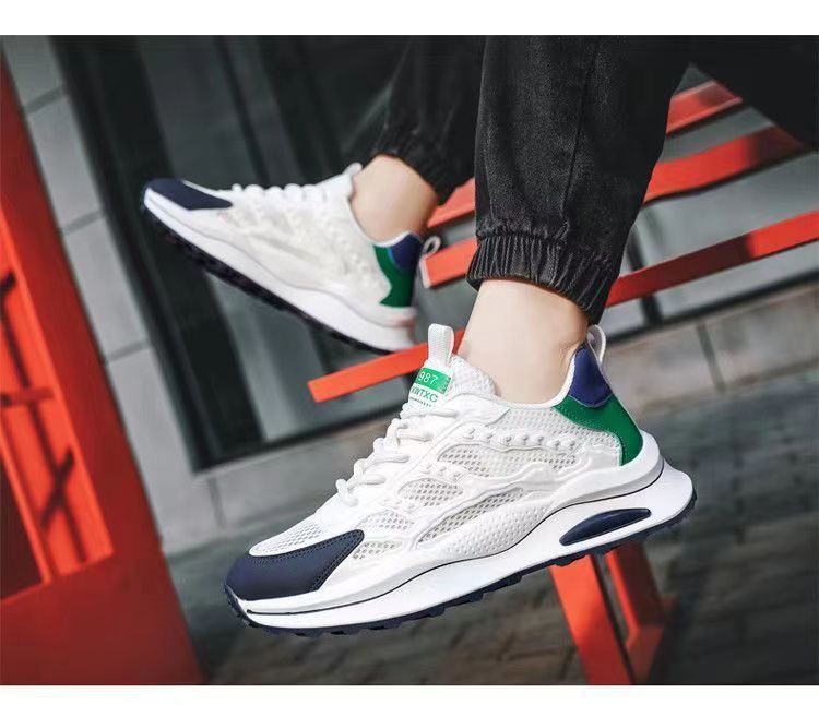 夏季男士镂空网鞋24新款软底透气小白鞋百搭休闲运动鞋潮流老爹鞋详情8