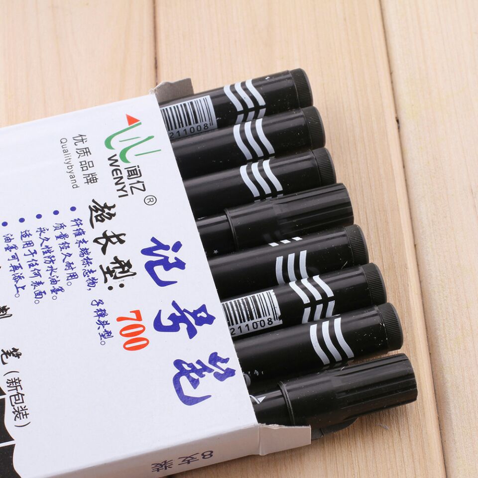 Boxed 700 marker pens, color big-headed pens, black with ink, blue and red oil-based pens, logistics marker pens pic 2