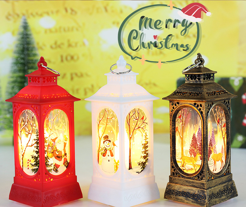 Cross-border new Christmas decorations: wind lamps, candlestick lamps, old man snowman Christmas decorations, night lights, table ornaments pic 1