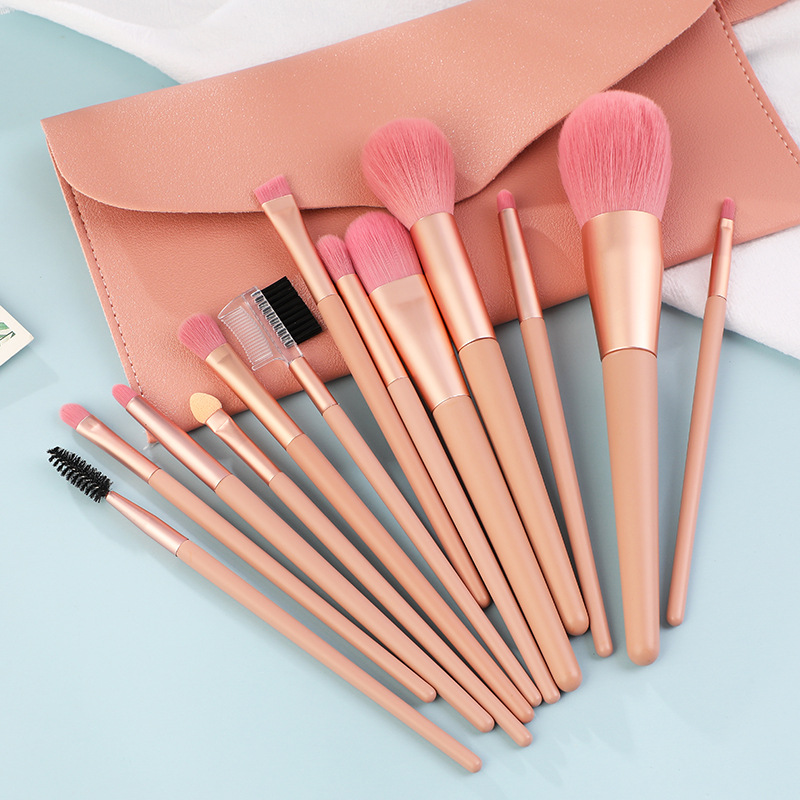 Fashionable 13 macaron-colored beauty brushes, super soft loose powder blush, affordable foundation brushes in full stock pic 2