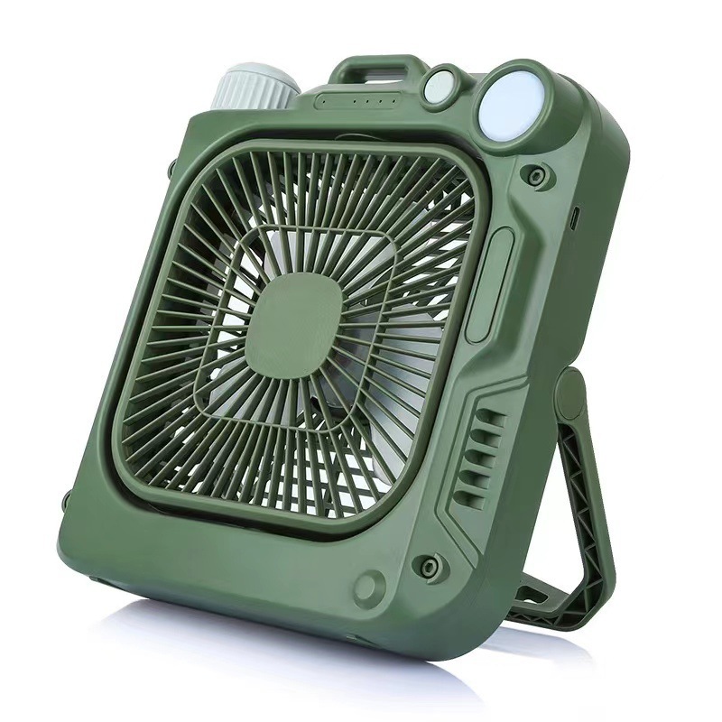 New outdoor camping fan, portable camping lighting, silent and rainproof fan lamp, oscillating charging with light pic 1