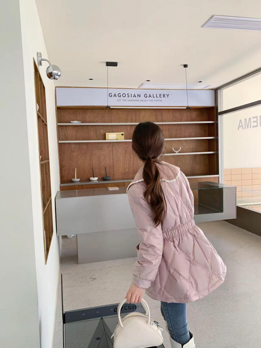 2022新款羽绒服女小香风短款韩版针织娃娃领时尚小个子冬外套潮详情24