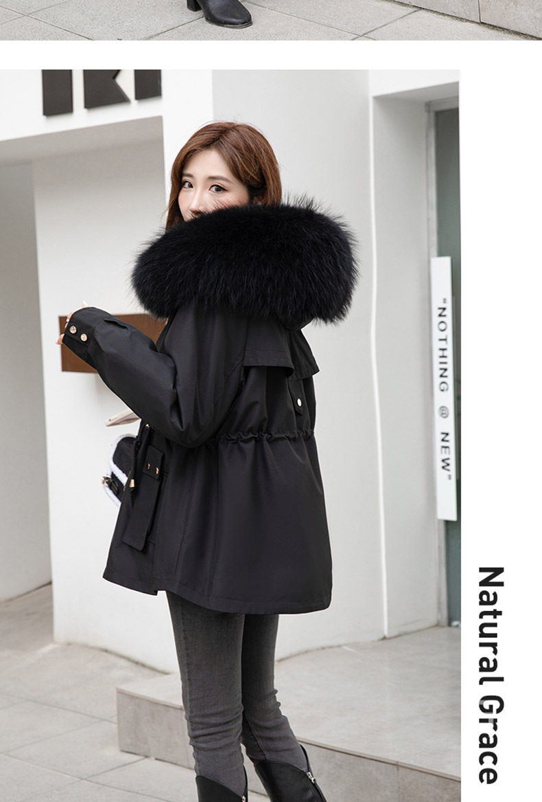 The real photographer overcomes the short and petite girl with a detachable inner liner made of rex rabbit fur 貉子 fur collar haining fur coat for winter pic 26