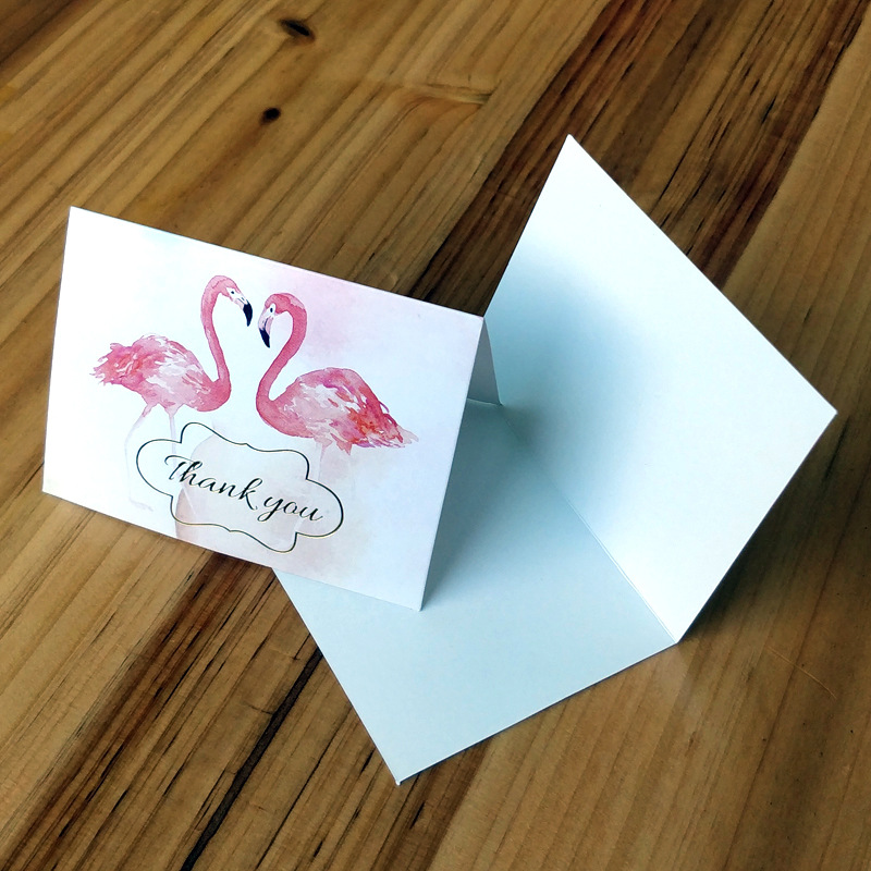 Simple European-style gilded creative thank-you card, baking flower shop birthday folding card, positive review after-sales service card pic 41