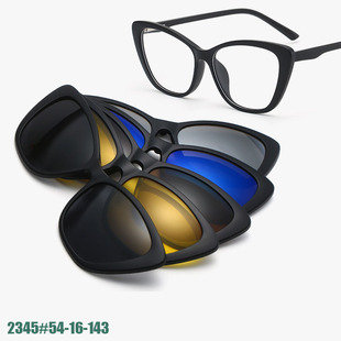 新款偏光太阳镜男士磁吸套镜防晒时尚墨镜女双梁高级感框架眼镜详情5