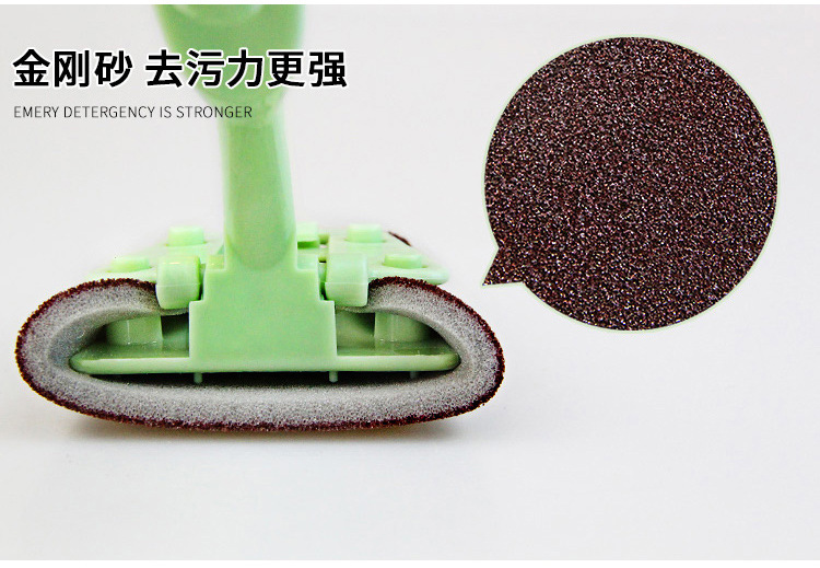 Long-handled cleaning brush, diamond sand sponge, kitchen cleaning, dishwashing and pot washing brush, household scouring pad, dishwashing cloth pic 10