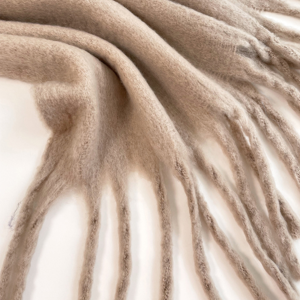 Solid color mohair scarf, sweet potato best-selling warm mid-length scarf, winter shawl, scarf for outerwear, wholesale from Europe and America pic 32