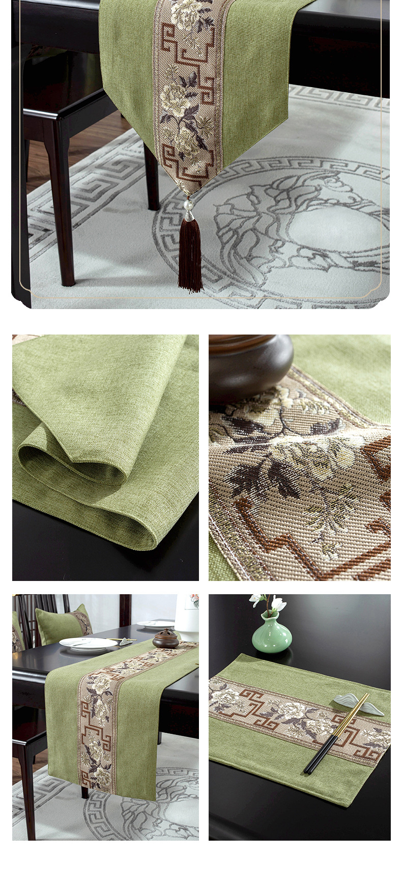 新中式桌旗防水茶席茶旗中式禅意茶巾桌巾茶桌布酒店床旗批发代发详情18