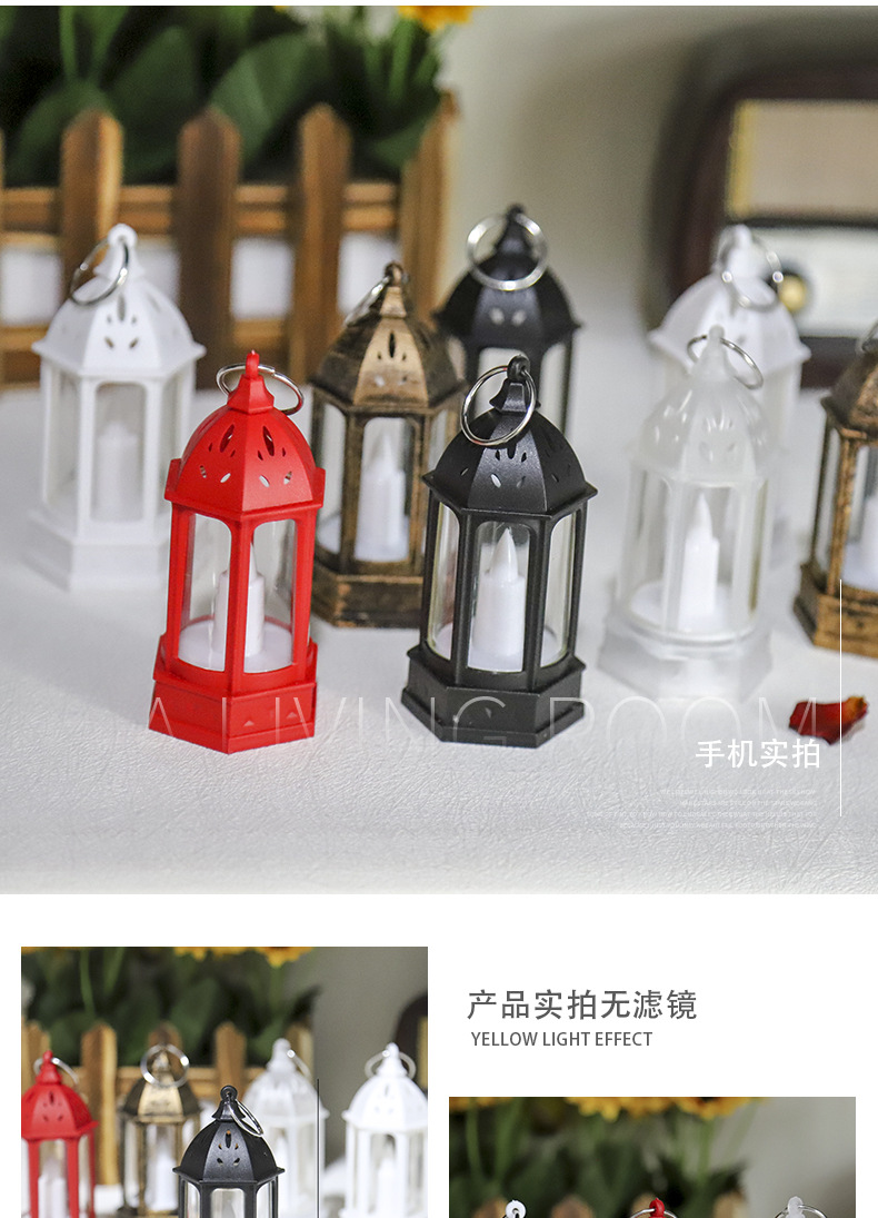 Christmas mini wind lamps, retro oil lamps, plastic wind lamps, led candle lamps, home decoration, desktop ornaments pic 5