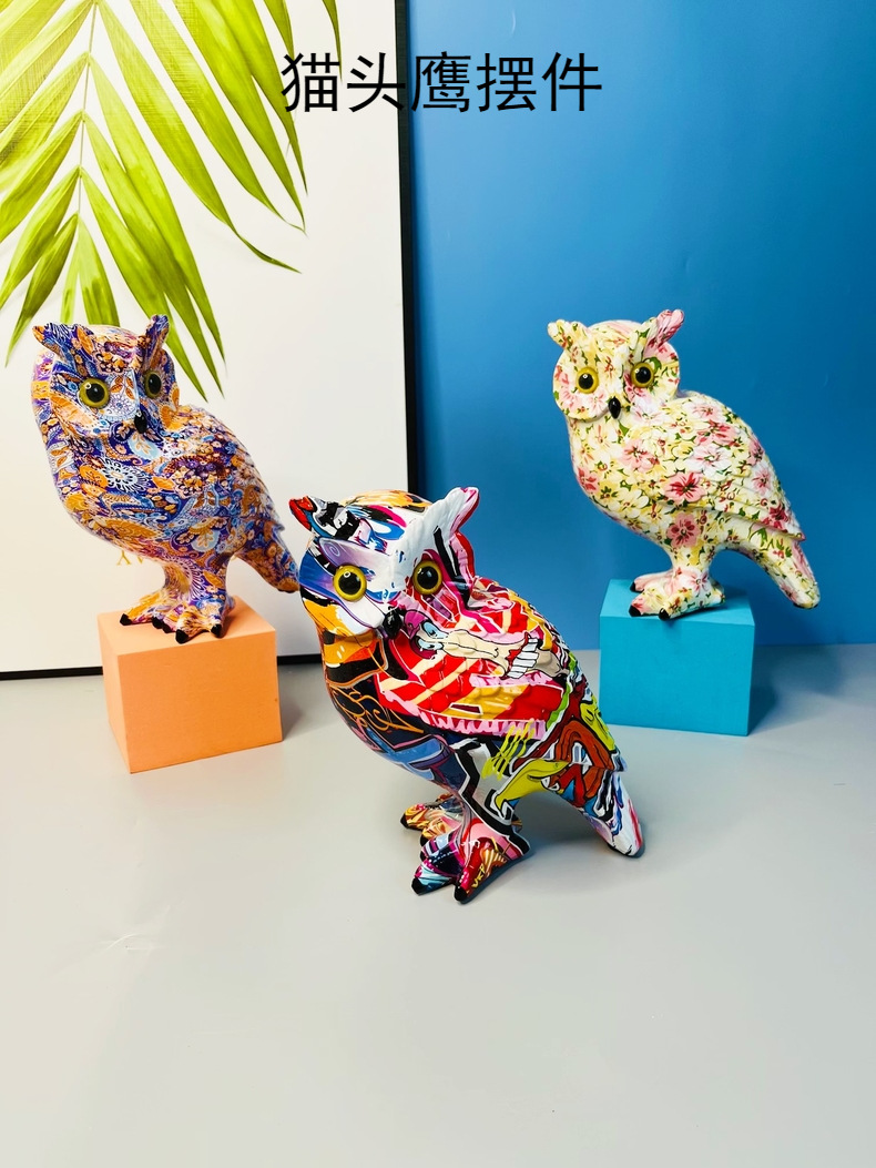 猫头鹰摆件庭院客厅家居电视柜酒柜桌面装饰树脂工艺品家居装饰品详情28