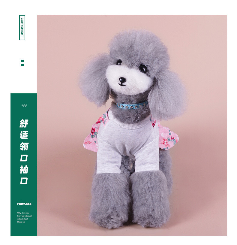 Cute and playful princess-style dog dress, thin, breathable and comfortable pet carrier dress for spring and summer pic 4