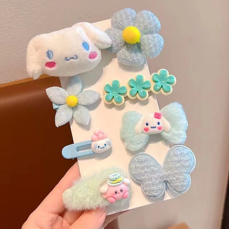 新款毛绒发夹卡通少女发卡可爱草莓熊儿童发饰套装冬款毛毛头饰详情1