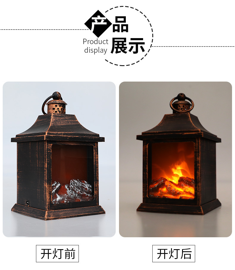 Christmas fireplace lights, firewood, wind lights, bar, home, table, scene arrangement, fireplace lights, window display decoration props pic 7