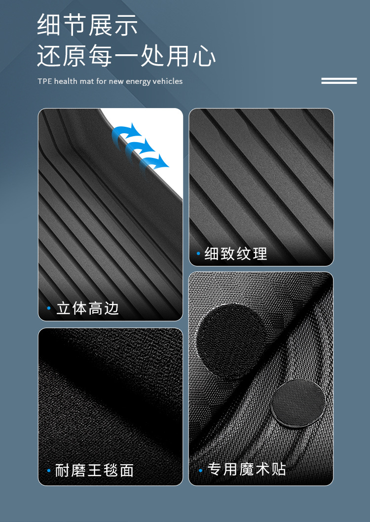 适用于25款特斯拉焕新款Model Y汽车脚垫防水TPE脚垫后备箱垫代发详情16