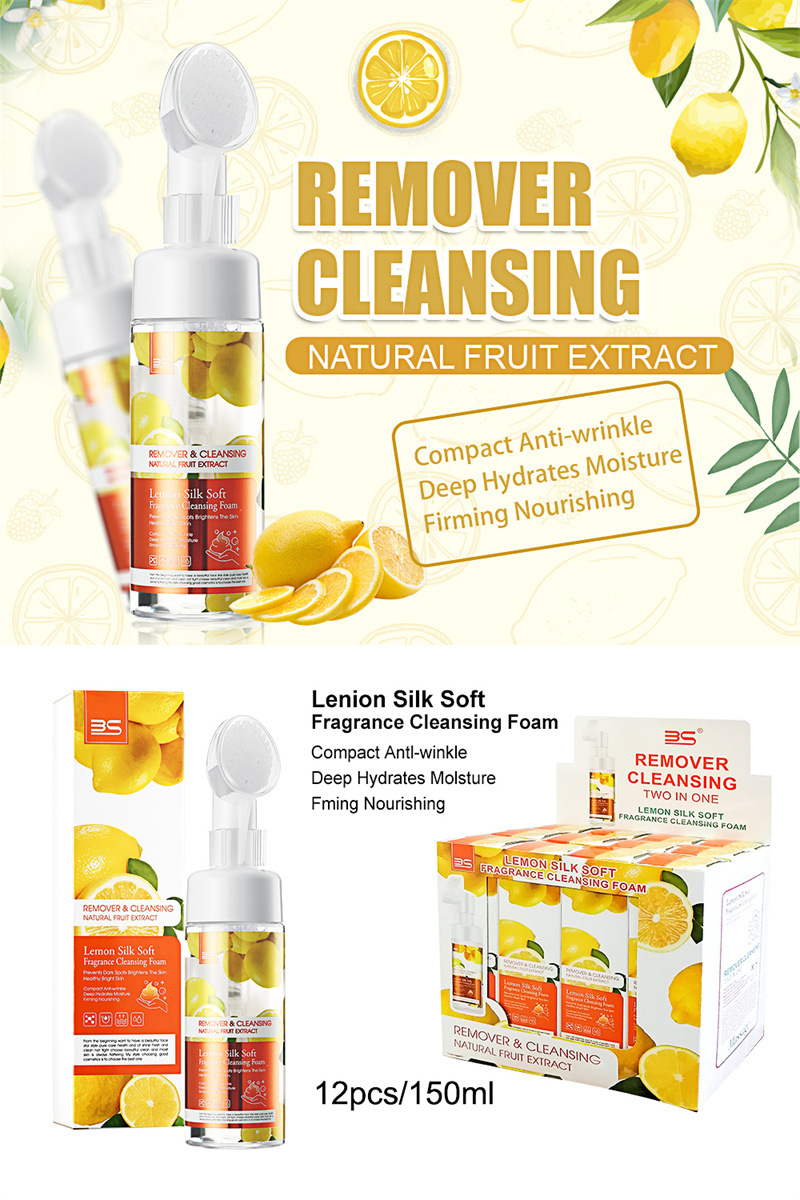 Cross-border foreign trade lemon Cleansing mousse, gentle cleansing and moisturizing facial cleanser, Cleansing Mousse, cleansing bubble pic 2