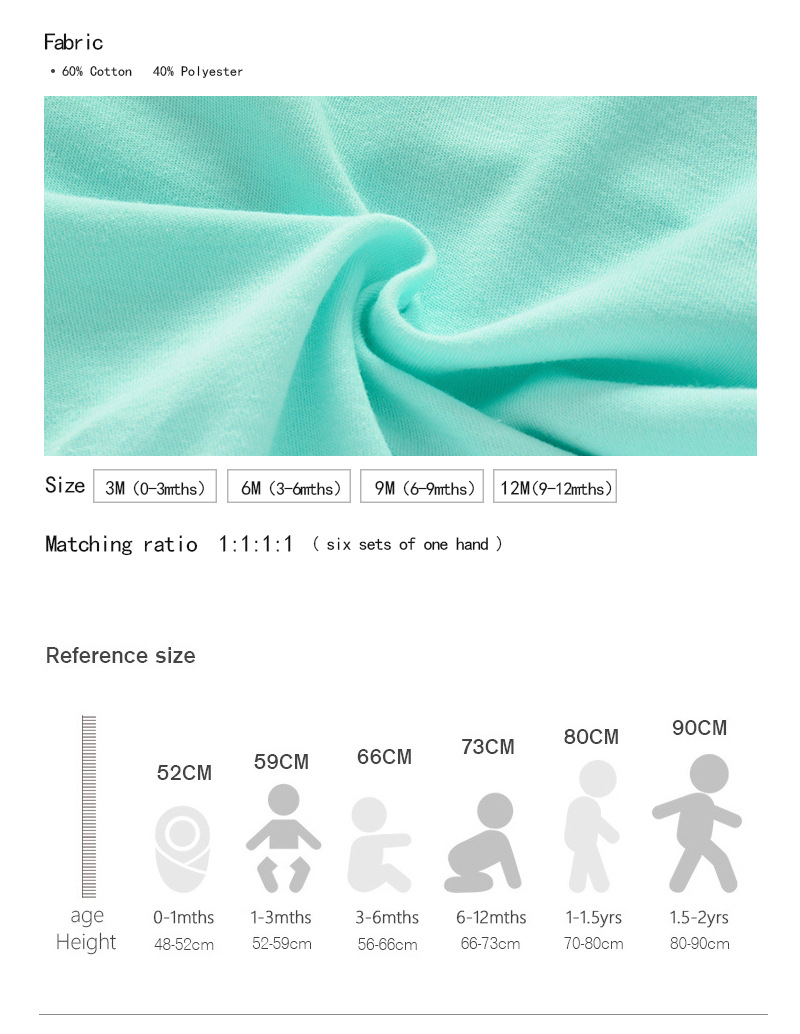 新款Payifang婴儿连体衣 女宝宝短袖三角哈+裙边短裤+头套详情2