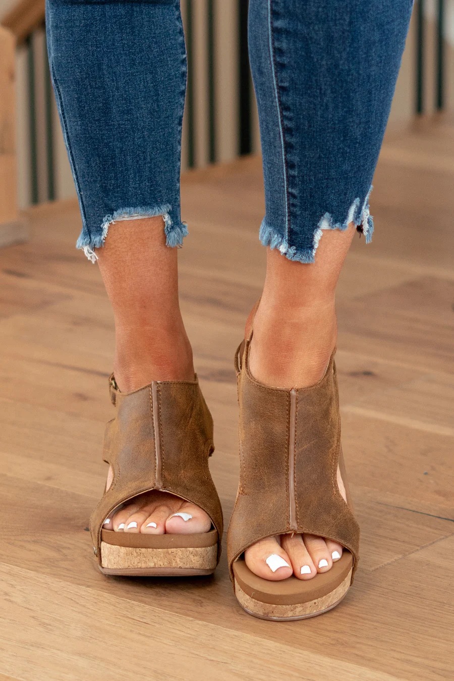 2024夏季新款外贸大码女士厚底坡跟凉鞋后跟魔术贴舒适轻便详情7