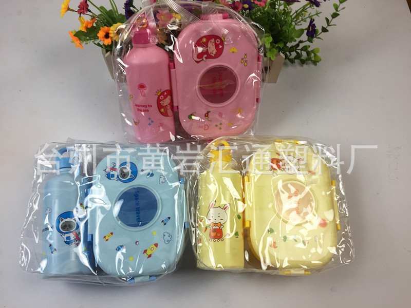 Customized 304 stainless steel lunch box for children without high-transparency preservation box, cartoon lunch box, portable preservation set 800ML pic 1
