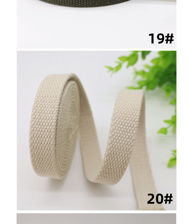 Factory direct supply of 18-20MM wide thickened cotton woven straps, canvas bag straps, hand shoulder straps, waist belts, binding straps and accessories pic 16