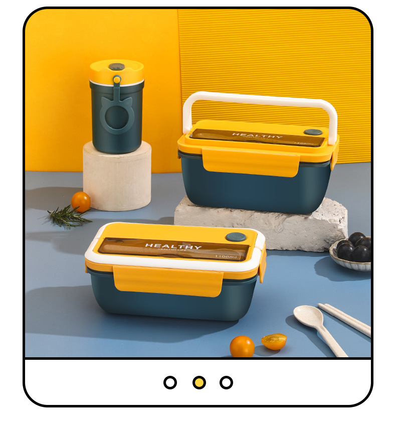 New Japanese-style lunch box, portable and insulated lunch box for office workers and students, separated hand-held bento box, microwave oven, large capacity pic 20