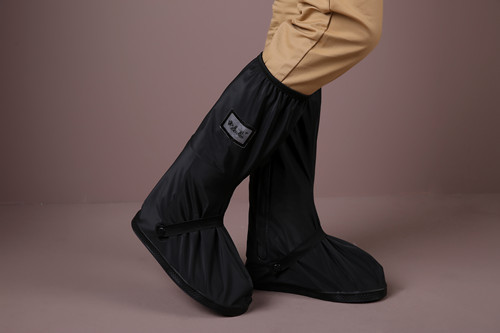 Wholesale of upgraded rainproof shoe covers, high-top thick-soled cycling outdoor waterproof shoe covers in black and white pic 10