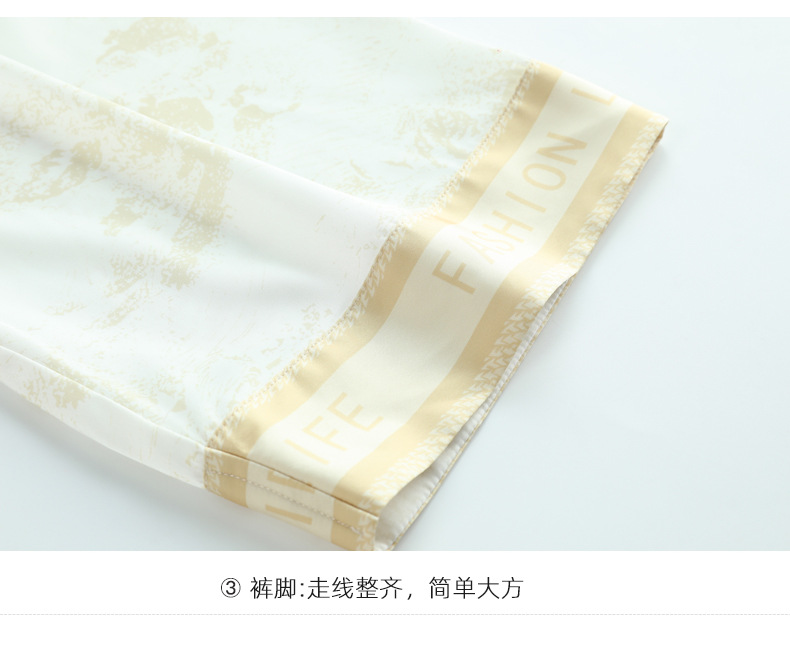 2023春季新款情侣睡衣女印花冰丝长袖长裤套装可外穿男士家居服夏详情18