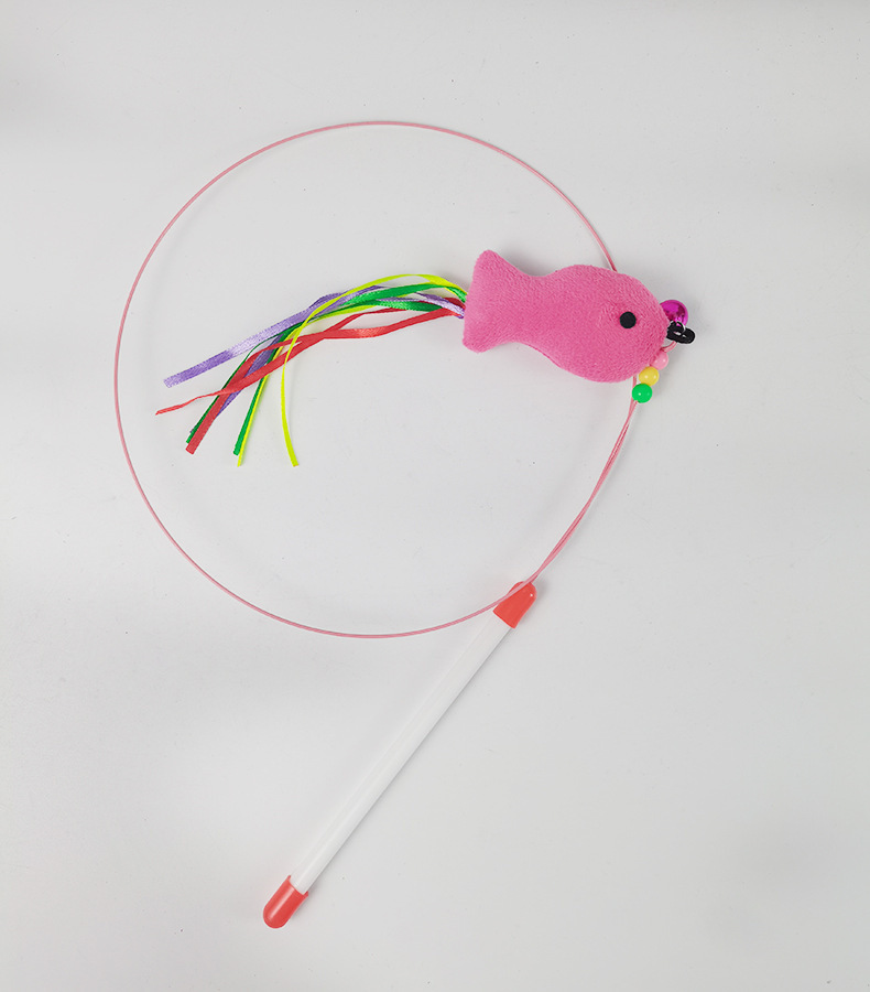 Simulated little fish cat teaser, plastic handle, cat interactive self-entertainment toy, pet supplies, toy cat teaser pic 10