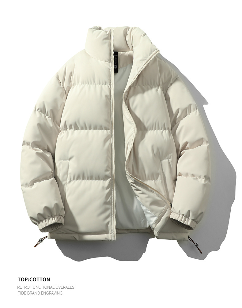 2024冬季宽松男士棉衣港风纯色立领外套上衣服棉袄加厚防寒袄子潮详情19