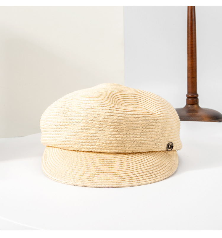 荣美2024春夏新款草编鸭舌帽女士夏季出游轻便休闲百搭遮阳棒球帽详情12
