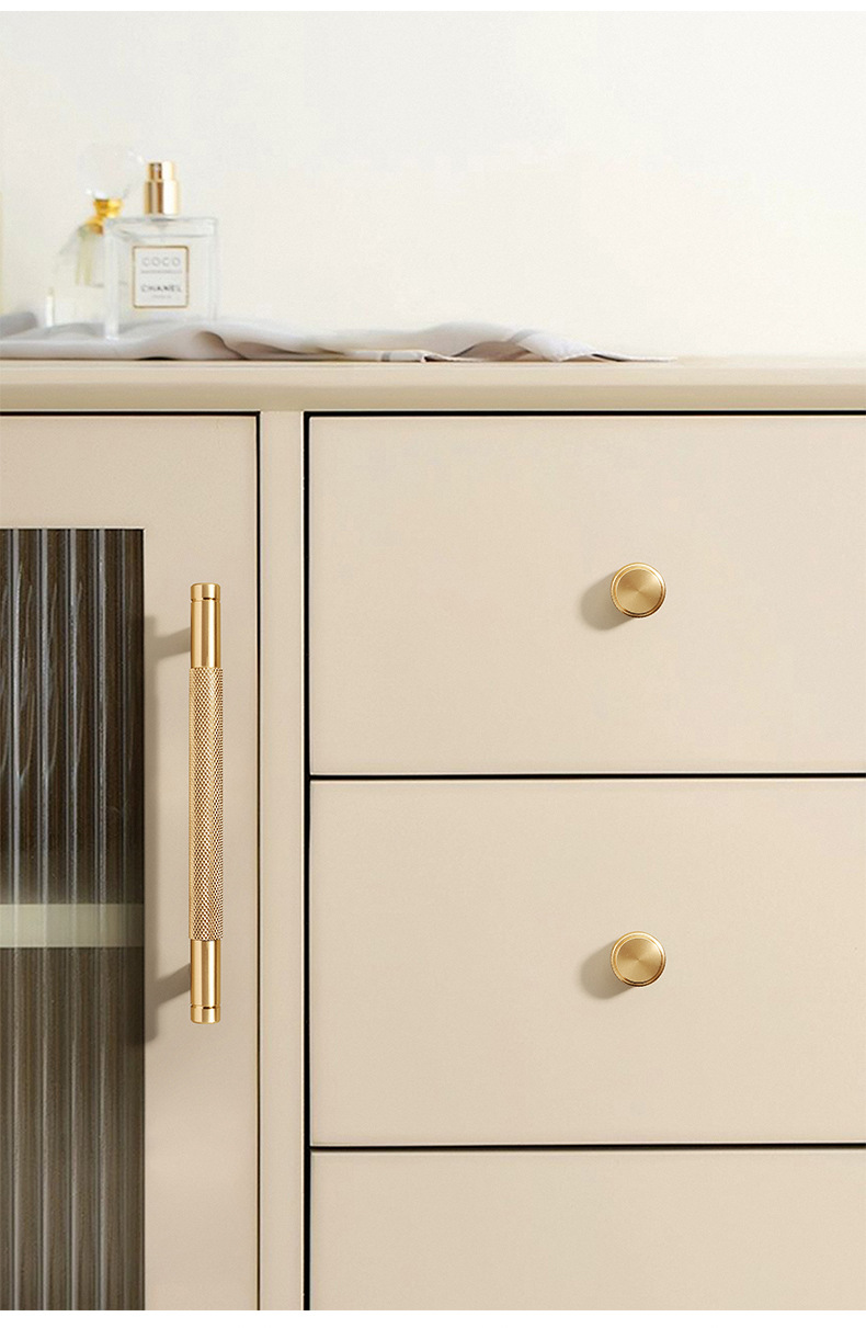 滚花拉手网纹铝型材厨衣柜金黑防滑简约鞋柜拼接双色圆棒家具把手详情7