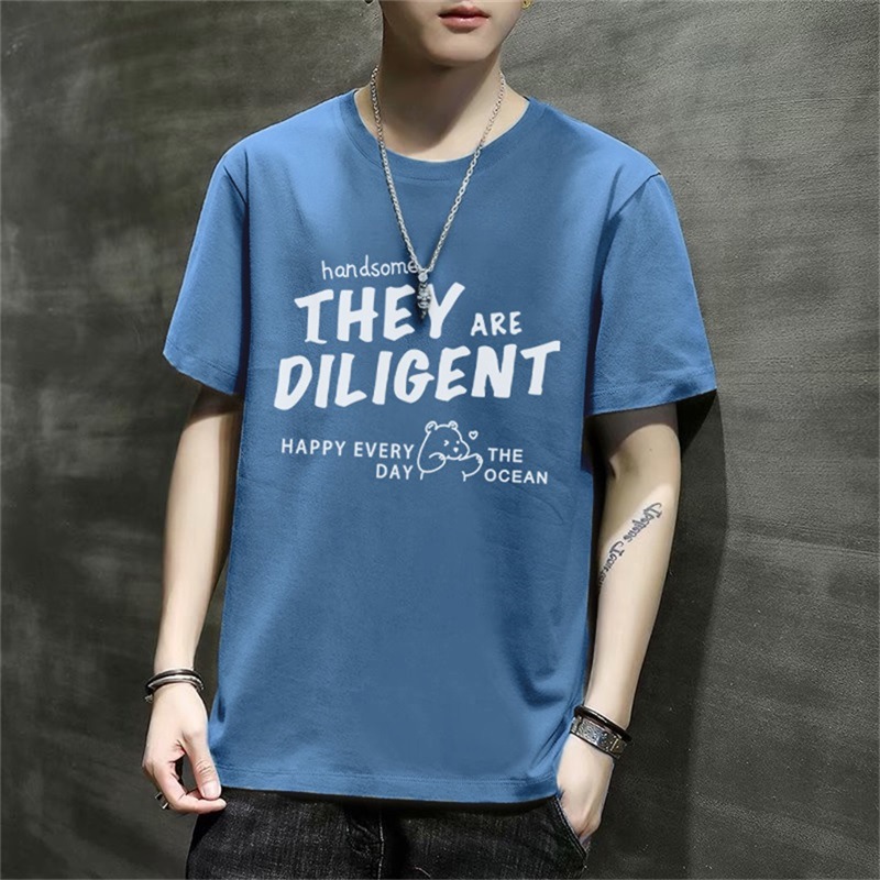 男士短袖t恤2024新款夏季潮流韩版宽松打底衫衣服体恤大码青少年详情21