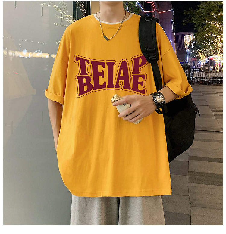 港风复古棉短袖T恤男ins潮牌夏季2024新款男装oversize宽松体恤详情29