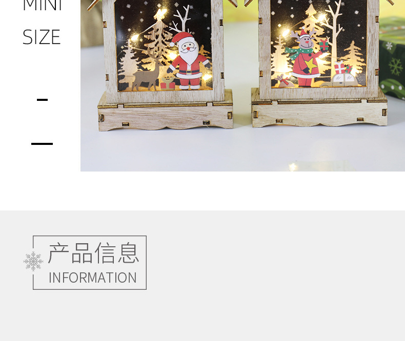 Cross-border new Christmas decorations: Glowing log cabin, Christmas house, creative Christmas gifts, tabletop ornaments pic 5