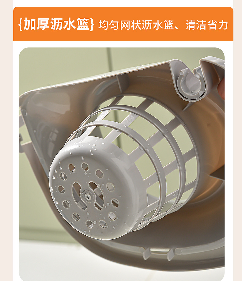G9拖地桶手动懒人拖把桶塑料挤水桶网格带轮大容量宿舍拖桶家用加厚详情22