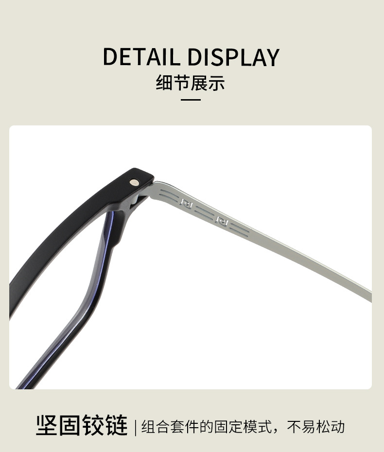 TR90 steel temple, suitable for both men and women, retro square frame, gold and rubber hybrid spectacle frame, can be paired with myopia glasses 81345 pic 8