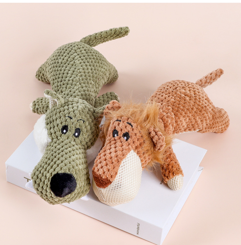 New cross-border pet dog teething, biting and tooth-cleaning plush toys, lion, Wolf and elephant vocal toys for companionship and stress relief, and other categories of pet products pic 11