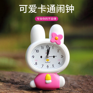 学生用可爱创意多功能静音床头夜光懒人老鼠卡通语音闹铃儿童闹钟详情1