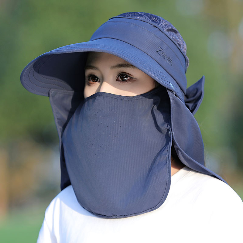 多功能可拆卸遮阳帽子女士夏季大沿防晒沙滩渔夫帽多种戴法采茶帽详情17