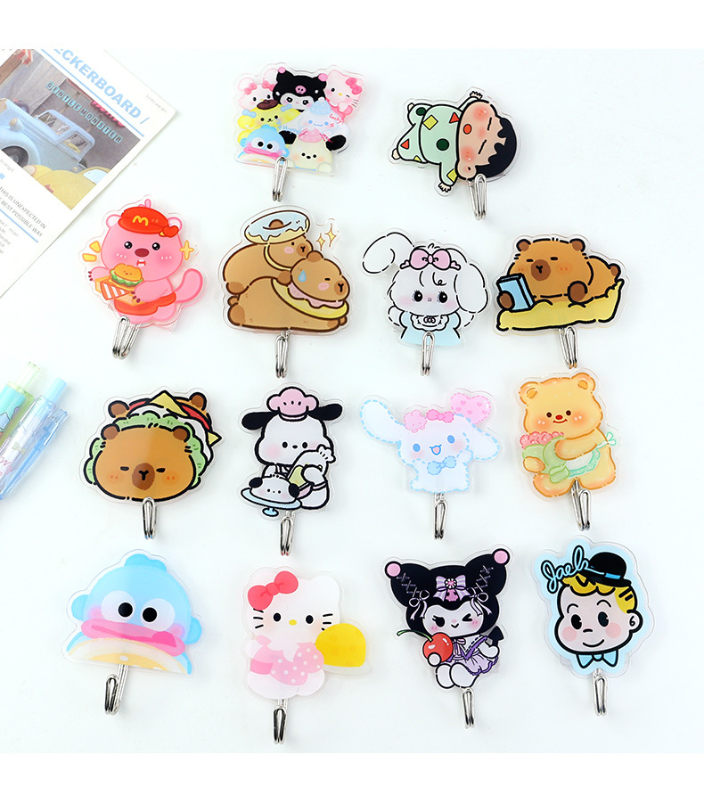 多功能创意卡通可爱挂钩学生宿舍免打孔无痕粘钩门口墙壁钥匙钩子详情7