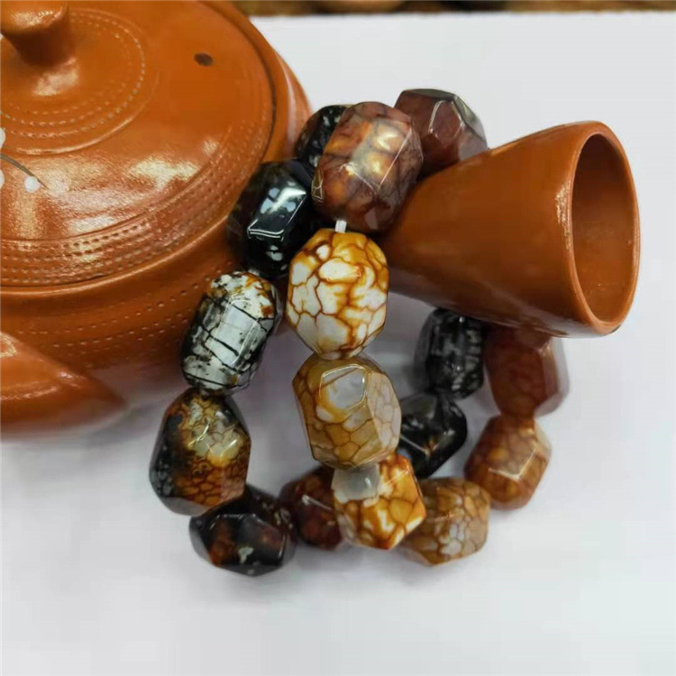 Guangshun Jewelry Wholesale of natural stone volcanic Agate bracelets, Factory direct sales of irregularly cut agate bracelets pic 4