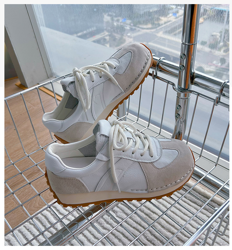 真皮阿甘鞋女2024秋季新款平底运动德训鞋女休闲小白鞋女百搭女鞋详情43