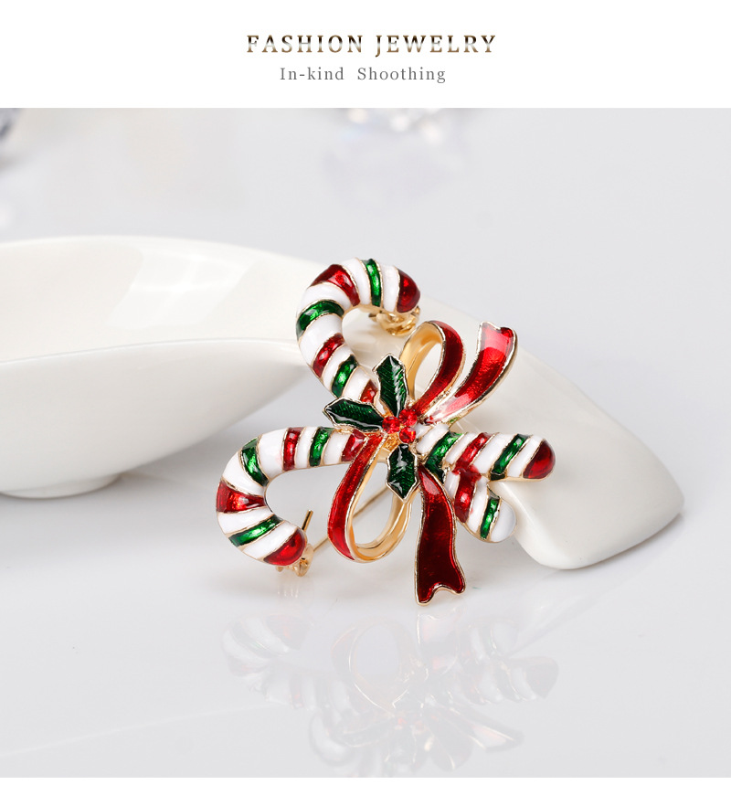 New Christmas collection brooches, fashionable and exquisite diamond-encrusted candy walking stick pins, brooches, and Danbi accessories pic 14