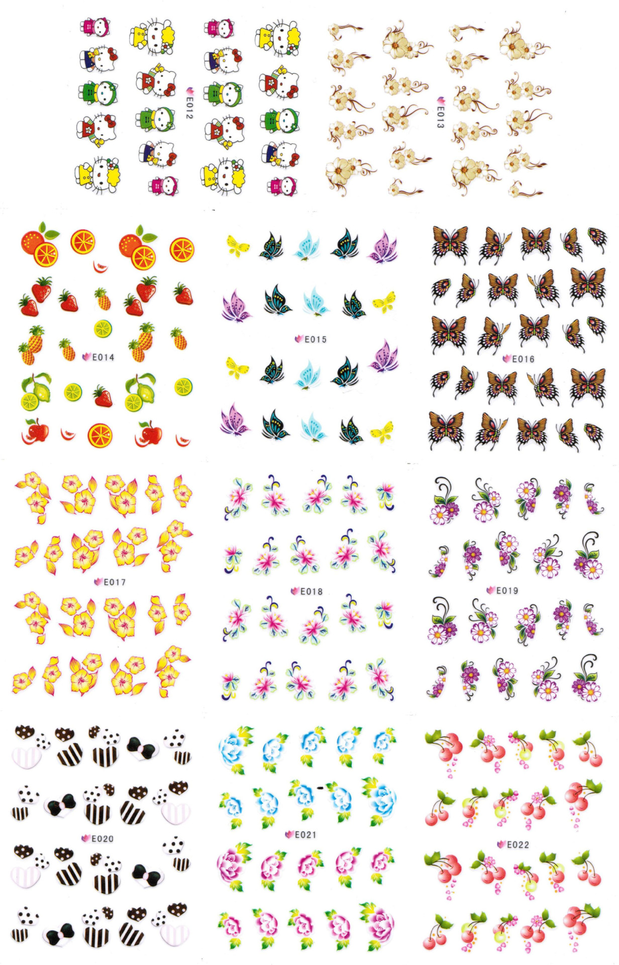 New Japanese and Korean 3D Halloween flower and plant nail stickers E001-159 large sheets pic 3