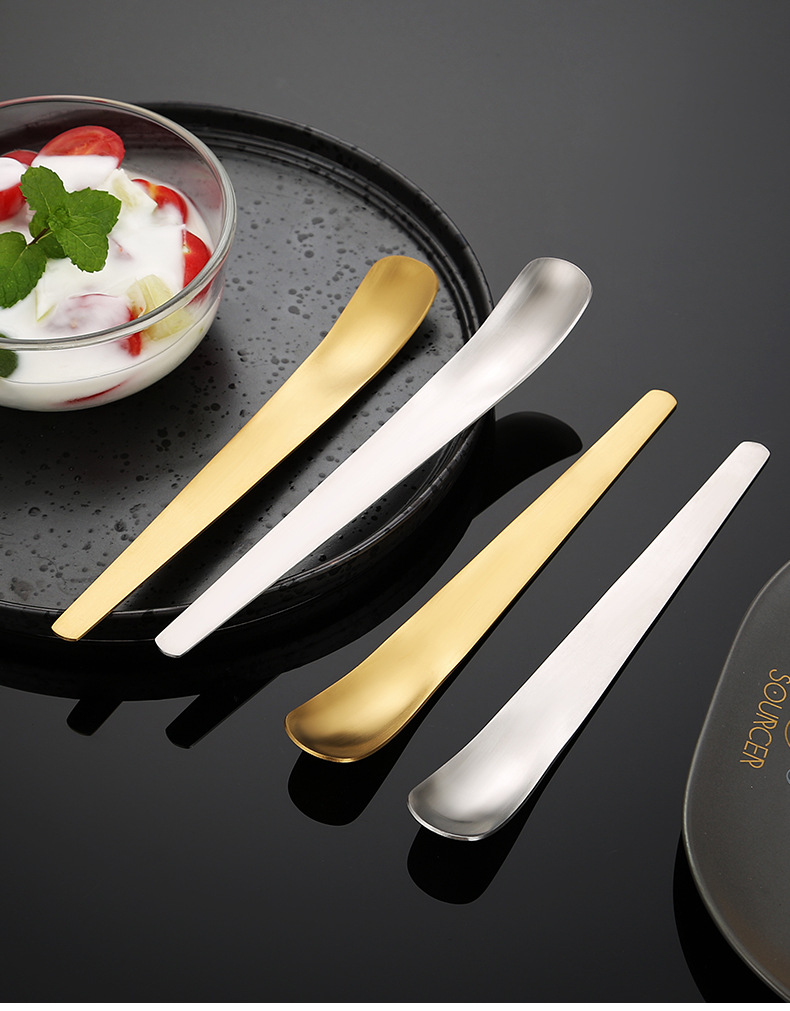 304不锈钢勺子雪糕勺长柄搅拌勺日式平头吃饭甜品蛋糕勺冰淇淋勺详情15