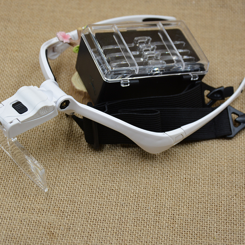 LED lamp 9892BP battery model /BC charging model head-mounted glasses, high-definition acrylic multi-magnification lens, reading electronic repair magnifying glass pic 8