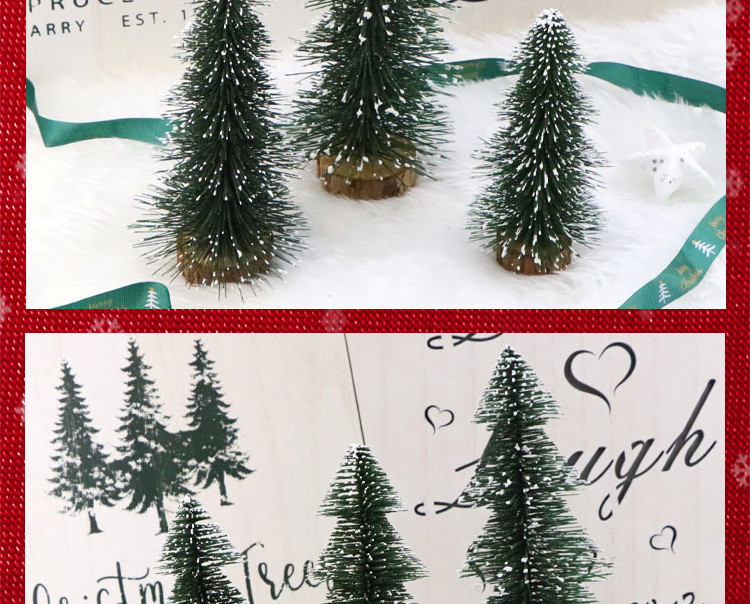 The hot-selling mini snow-covered velvet Christmas tree, Christmas decoration with a simulated wooden base and a pagoda tree window display, is now in full bloom pic 36
