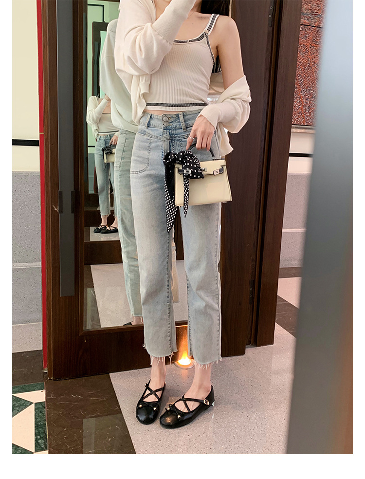 羊皮版~葡萄妈同款少女蝴蝶结交叉带芭蕾舞鞋平底玛丽珍鞋女单鞋详情46