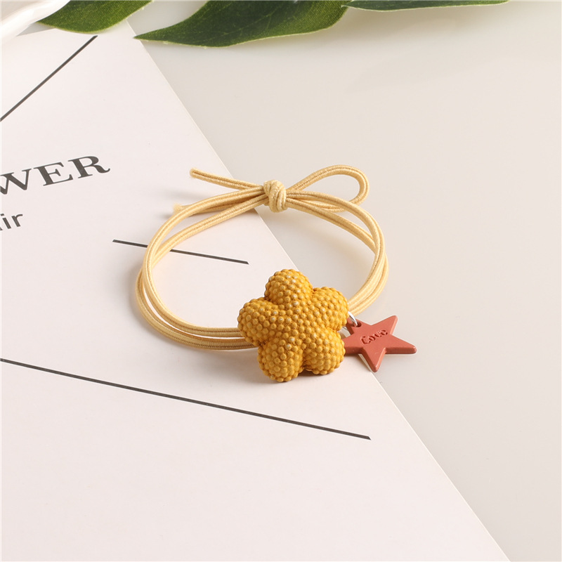 Korean style Instagram popular hair tie, creative cartoon five-pointed star flower hair band, hair tie rubber band, high-elasticity hair tie pic 19