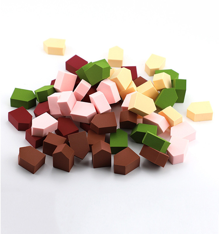 Customized hydrophilic non-latex small house jelly beauty powder puff, super soft, non-powdering, dry and wet dual-purpose sponge powder puff pic 3